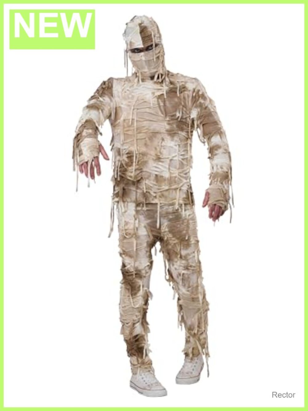 Mummy Man Costume Large Tattered Shirt Pants Hood Halloween